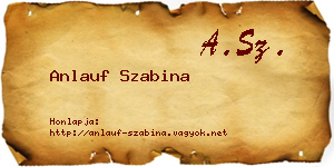 Anlauf Szabina névjegykártya